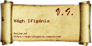 Végh Ifigénia névjegykártya